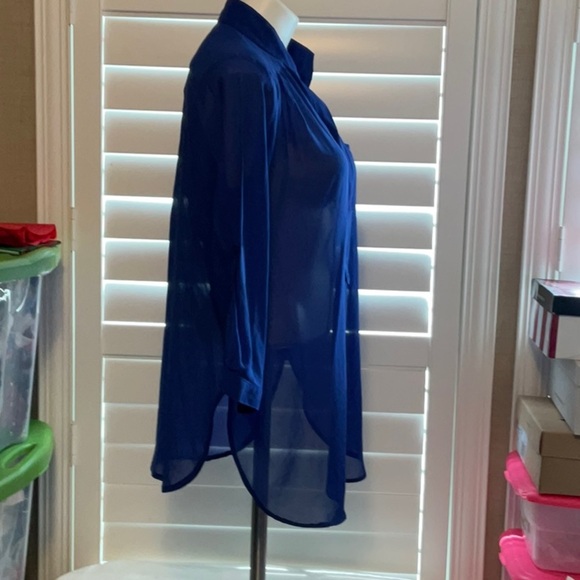a'gaci Navy Sheer Blouse - Picture 2 of 5